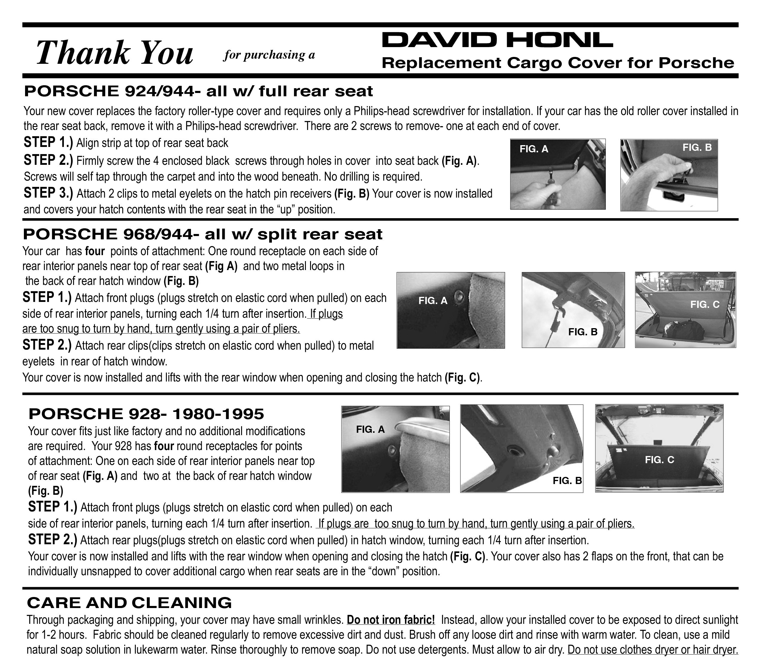 Luggage / Boot / Hatch Cover for Porsche 928; 1980-1995